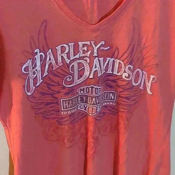 Harley Davidson T-shirt, size small, salmon color - Picture 3 of 9